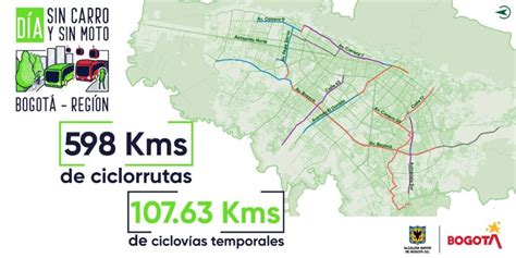 Consulte el mapa de las ciclovías y ciclorrutas para el Día sin carro y