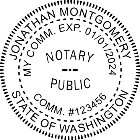 Round Pink Washington Notary Stamp Simply Stamps