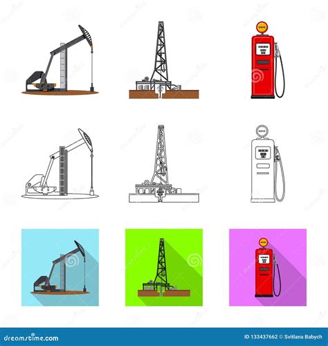 Vector Illustration Of Oil And Gas Symbol Collection Of Oil And Petrol