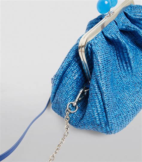 Womens Weekend Max Mara Blue Medium Raffia Pasticcino Bag Harrods