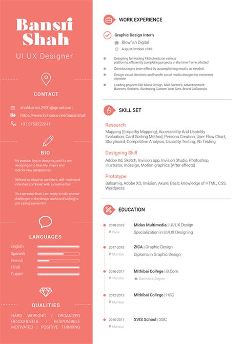 UI UX Designer Resume :: Behance