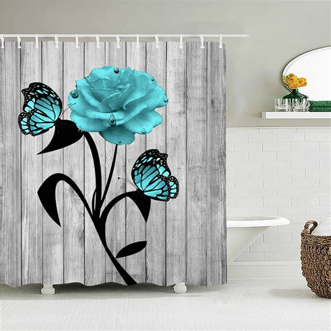 Flowers Colorful Roses Waterproof Shower Curtains For Bathroom Bath