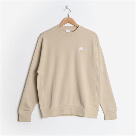 Nike Sportswear Club Crewneck Sweatshirt S Beige Rattanwhite In