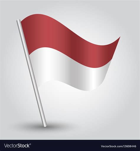 Waving Simple Triangle Indonesian Flag Royalty Free Vector