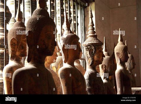 Buddha Statues In Wat Xieng Thong In Luang Prabang Laos South East