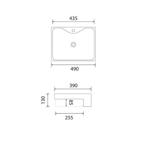 W3301 Semi Recessed Basin Bareno