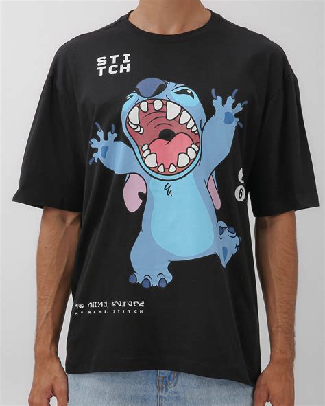 Camiseta Masculina Stitch Preta Disney Fanlab Oficial