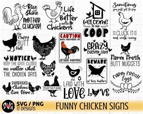 Funny Chicken Svg Bundle Farm Svg Rooster Svg Hen Svg Etsy