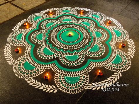 Half Circle Rangoli Design For Diwali 2019