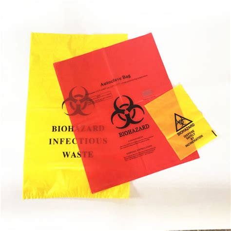 Heavy Duty Red PE Plastic Garbage Biohazard Medical Waste Bag For