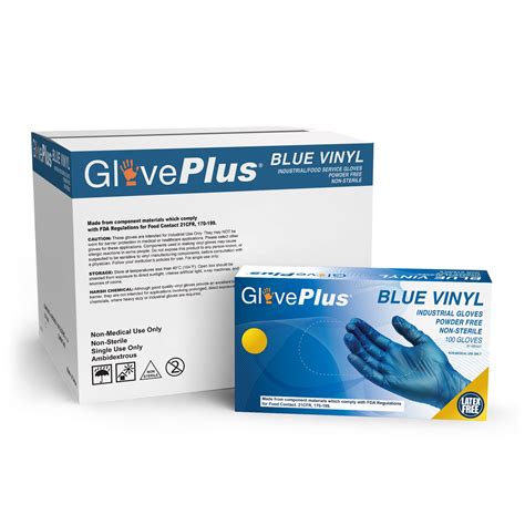 Gloveplus Vinyl Latex Free Industrial Gloves Large Blue 1000case