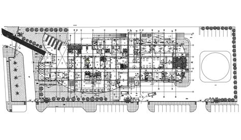 Luxuries hotel layout plan with landscaping structure cad drawing ...