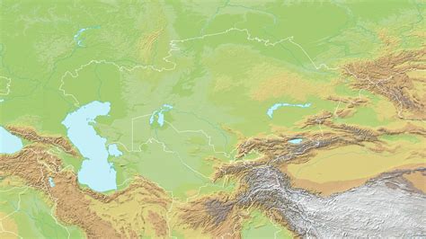 Asie centrale carte physique vierge Média Encyclopædia Universalis