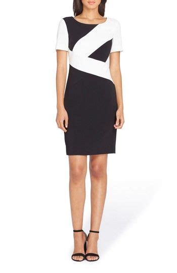 Tahari Asl Colorblocked Sheath Dress In Blackivory Modesens