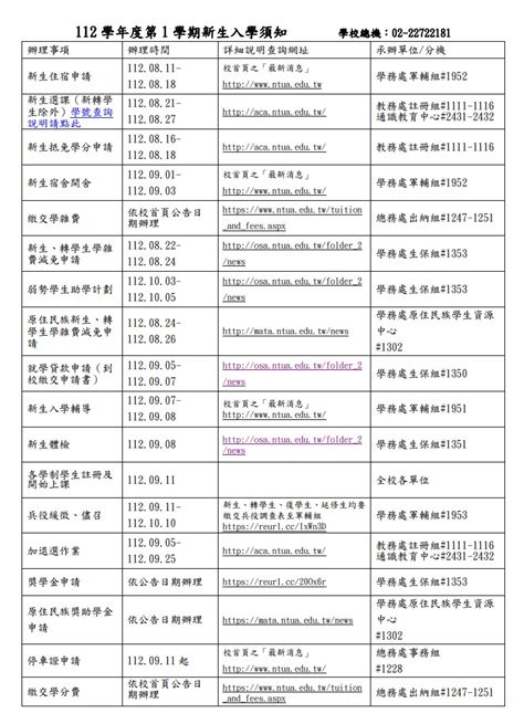 【公告】112學年度第一學期新生入學辦理事項時程訊息。 國立台灣藝術大學廣播電視系