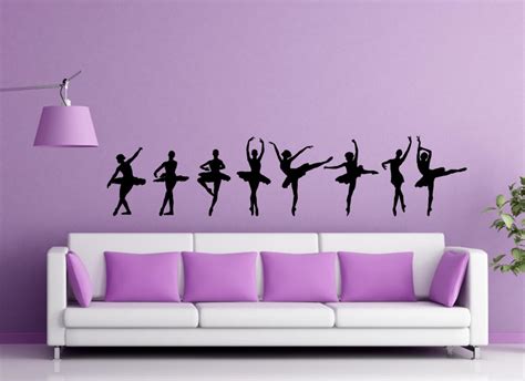 Ballerina Dancers Wall Decal Sticker Set Of 8 Girls Bedroom Etsy