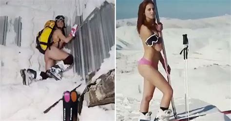 Jackie Chamoun Naked Shoot Sexy Sochi Olympic Skier Strips For Photo