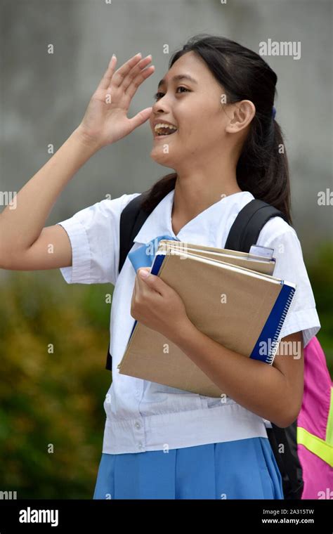 A Student Teenager School Girl Laughing Stock Photo - Alamy