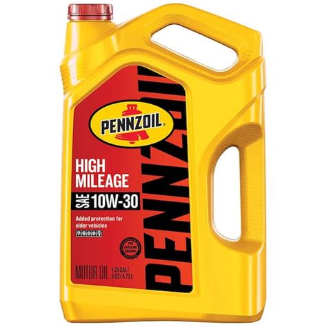 Pennzoil High Mileage Sae 10w 30 Synthetic Blend Motor Oil 5 Qt