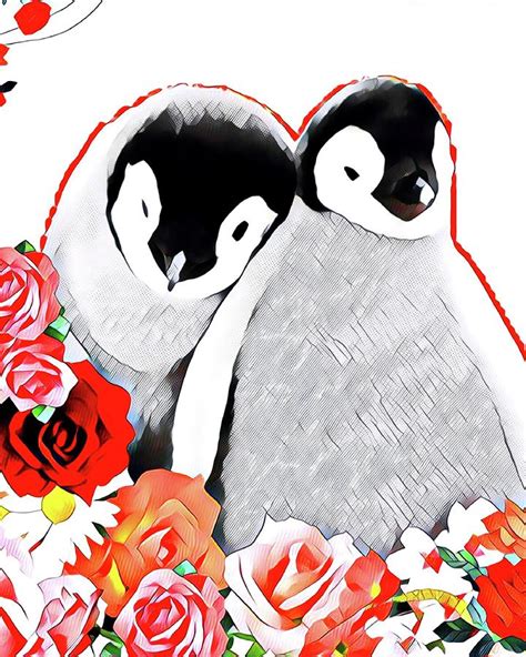 Penguin Couple art print Digital Art by Fuse Times - Fine Art America