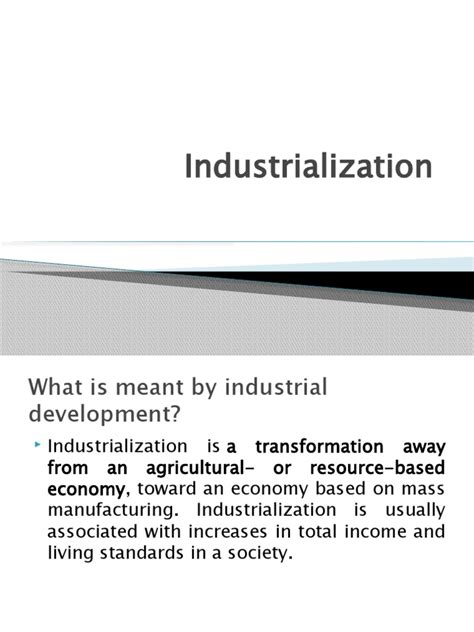 Industrialization | PDF | Industrialisation | Agriculture