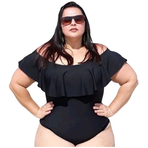 Body Bory Maio Plus Size Ciganinha Ombro A Ombro Babado Moda Cores