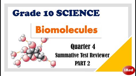 Grade Science Quarter Biomolecules Summative Test Reviewer Youtube