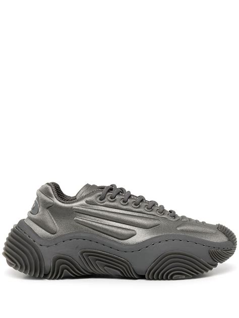 Alexander Wang Vortex Metallic Low Top Sneakers Grey FARFETCH