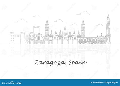 Aragon Outline Map Country Emblem Spain Vector Illustration
