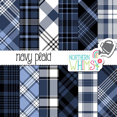 Navy Digital Paper Blue Plaid Patterns Etsy Canada Digital Pattern