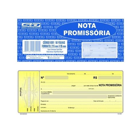 Nota Promiss Ria Amarela C Fls X Bellopack Embalagens E