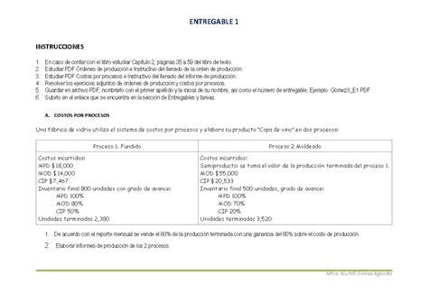 Actividad Entregable E Instrucciones En Caso De Contar Con El Libro