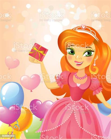 Happy Birthday Princess Greeting Card Stock Illustration Download