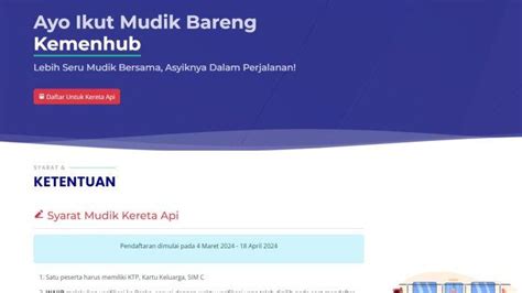 Pendaftaran Mudik Gratis Kemenhub Lebaran 2024 Telah Dibuka Ini Link