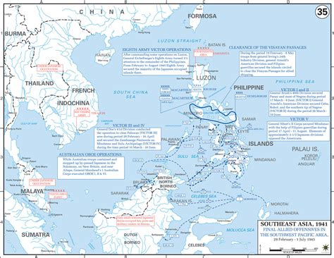 Map of WWII: Southwest Pacific 1945