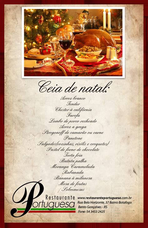 Restaurante Portuguesa CardÁpio Para A Ceia De Natal