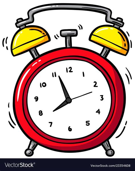 Cartoon Alarm Clock Ringing Vector Image On Vectorstock In Alarm