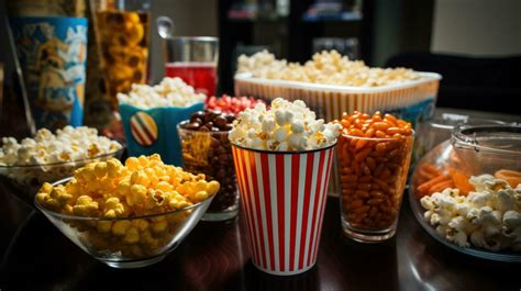 Movie marathon with popcorn and snacks 29737945 Stock Photo at Vecteezy