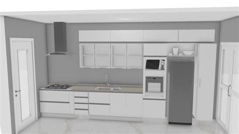 Projeto Cozinha Monica De Monica Planta 3D Mooble