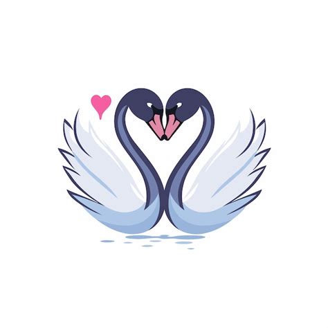 Premium Vector Two Swans In Love Vector Illustration On A White