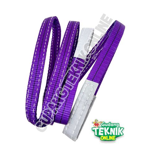 jual tali webbing sling  ton   meter mollar purple tali angkat