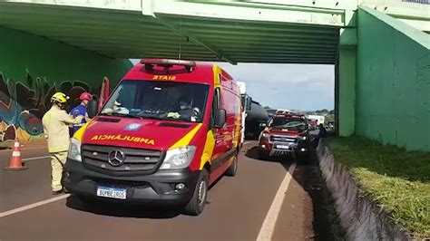 Ciclista Fica Ferido Ao Se Envolver Em Acidente Caminh O Na Prc