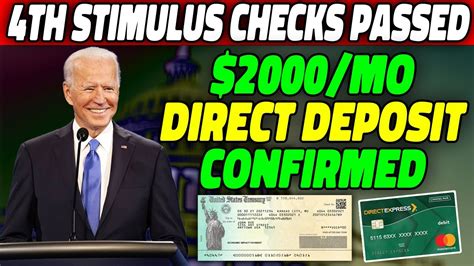 WOW 4TH STIMULUS CHECKS PASSED 2000 DIRECT DEPOSIT CONFIRMED FOR