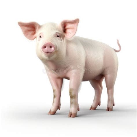 Realistic 3d Rendering of a White Pig Clipart Stock Illustration ...