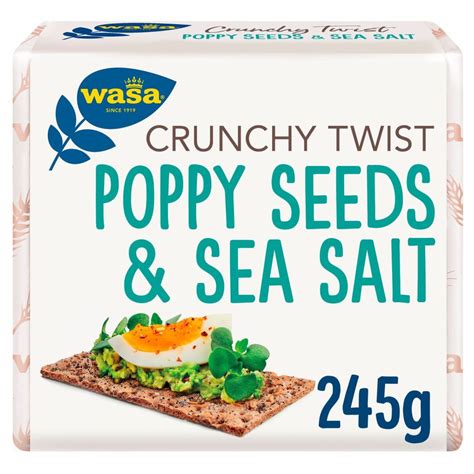 WASA Φρυγανιές Crunchy Twist Poppy Seeds Sea Salt 245g AB