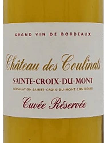 Château des Coulinats Cuvée Réservée Sainte Croix du Mont Vivino US