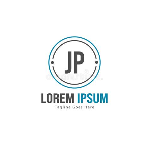 Initial Jp Logo Template With Modern Frame Minimalist Jp Letter Logo