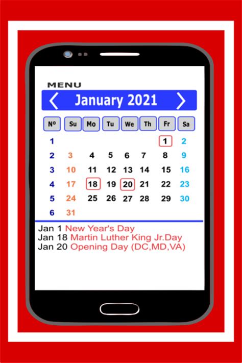 Android Için English Calendar Holiday 2021 İndir