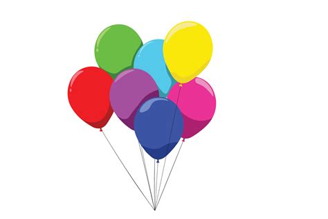 Seven Colorful Birthday Balloons Graphic by harunikaart · Creative Fabrica