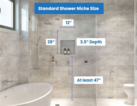 Shower Niche Sizes Standard Height Shelf Dimensions Shower Niche